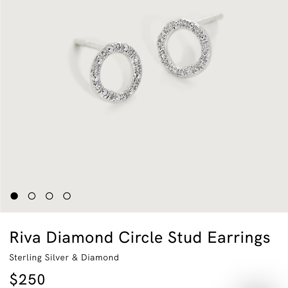 MONICA VINADER Silver Diamond Circle Earrings
